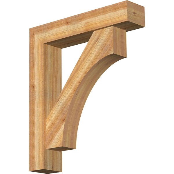 Ekena Millwork Westlake Block Rough Sawn Bracket w/ Offset Brace, Western Red Cedar, 8"W x 38"D x 44"H BKT0806X38X44WTL05RWR - main